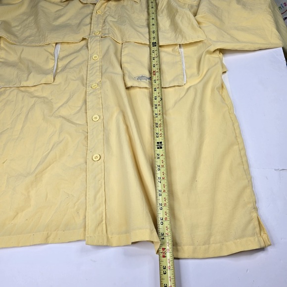 TARPONWEAR Simms Mens Size‎ XXL Vintage Yellow Vented Fishing Button Front Shirt - Picture 8 of 9